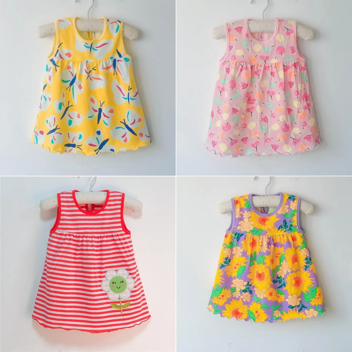 Hot sale Cotton Romper Dress Baby Girls Sister Kids Dresses Newborn Regular Sleeveless Girl Dresses 0 - 2Y Skirt Toddler Dresses