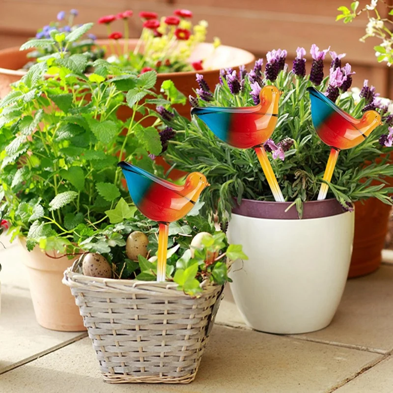 Bird Shape Plant Self Watering Globes Glass Water Bulbs Automatic Self Watering Planter Insert For Indoor Plants Easy To Use plant waterer