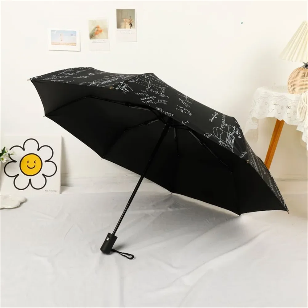 Folding Sun Umbrellas Automatic Umbrella Portable Student Mathematics Umbrella Travel Anti-UV Parasol Gifts For Friends Design