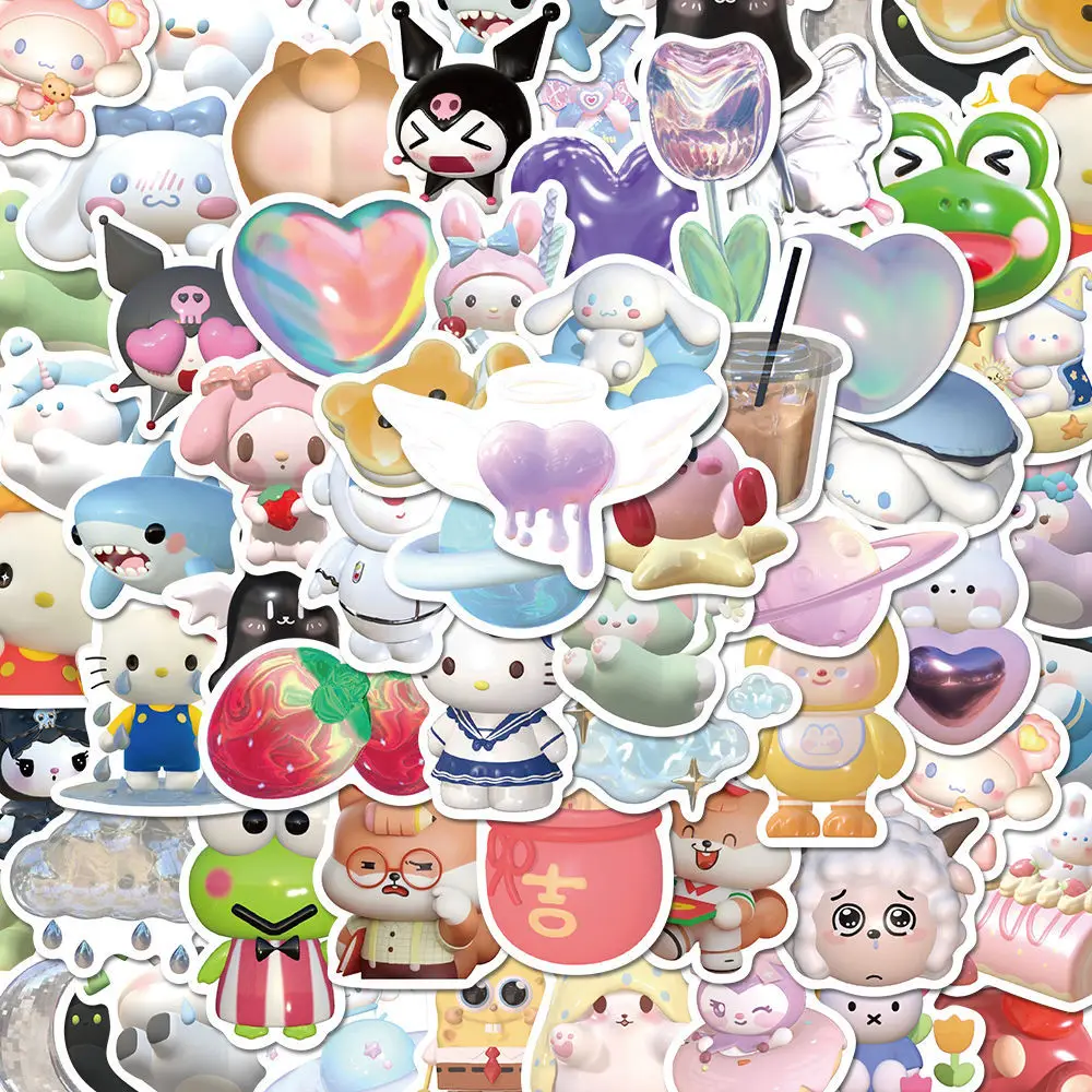 10/50/100pcs Cartoon Kawaii Sticker for Planner Album Scrapbooking Stationery Waterproof Decals for Laptop Suitcase Kid's Gift