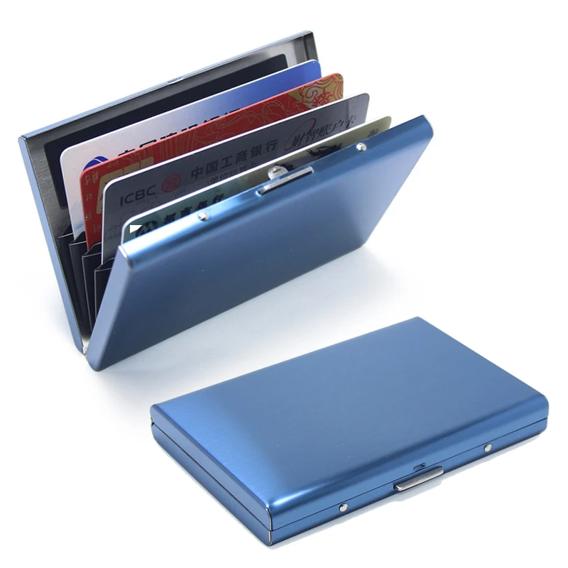 Stainless Steel Credit Card Holder Men RFID Blocking Slim Wallet Money Bag Anti-scan Travel ID Cardholder Case Small Male Wallet