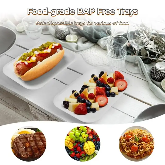 60Pcs Crafts Foam Trays White Foam Disposable Poultry Meat Fruit Trays BBQ  Grill Roast Food Plates Rectangle DIY Craft Trays - AliExpress