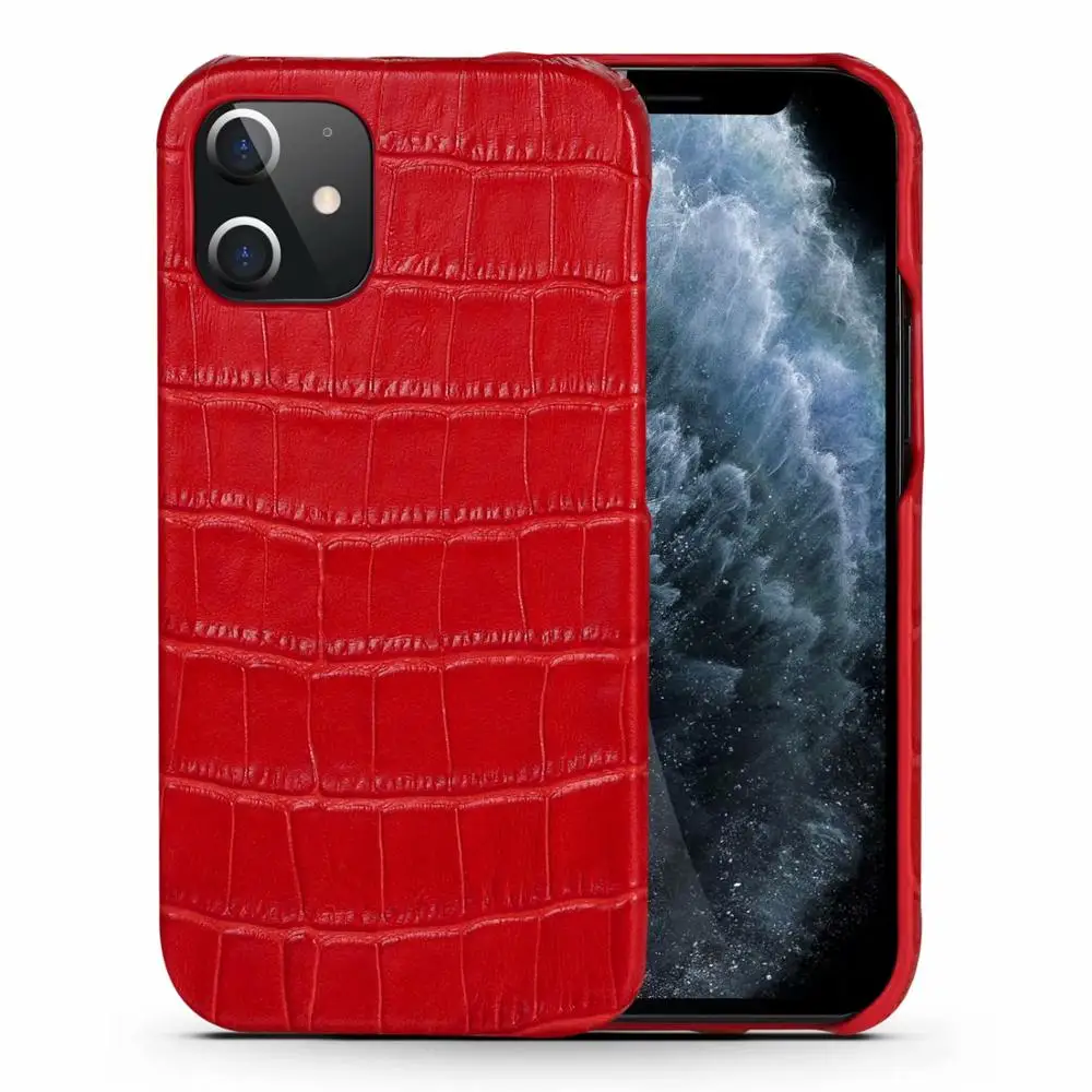 

For Iphone 12 11 Pro Max Case Luxury Genuine Leather Crocodile Pattern Shockproof Cover For Iphone12 Iphone11 Pro Max Case Funda