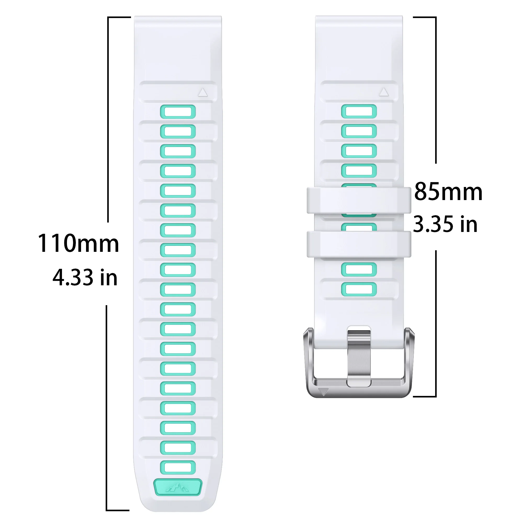 Silicone Quick Fit Smart Watch Band - 20mm Strap for Sports and Outdoor Use