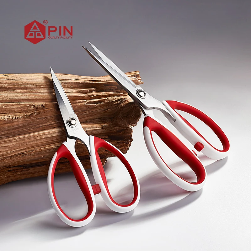 Tailor Scissors Sewing Shears Heavy Duty Stainless Steel 17cm/6.69in 22.5cm/8.86in Red ABS+TPF for Fabric Leather Crafts