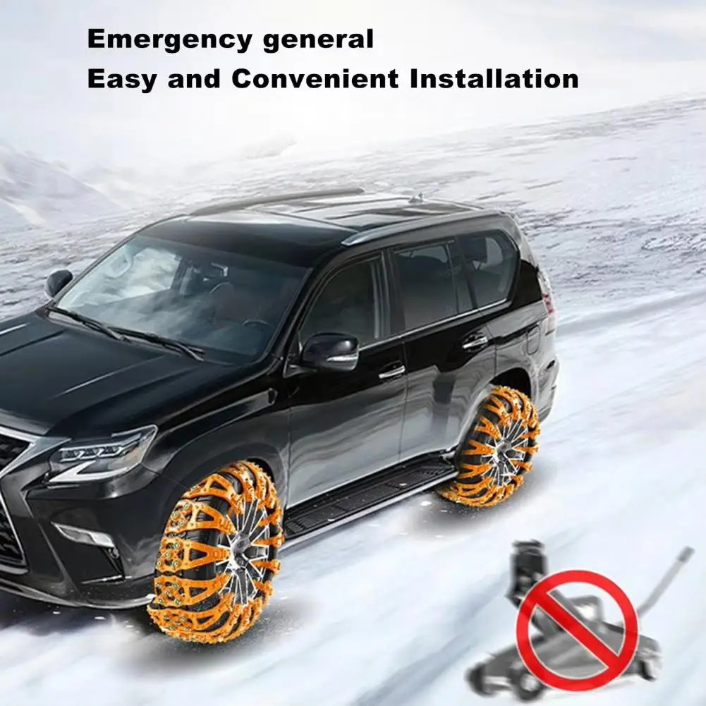 Car Tire Chains 4Pcs Winter Snow Anti-Skid Tyre Cable Ties Auto Outdoor Snow Tire Tyre Anti Skid Chain Emergency Accessories