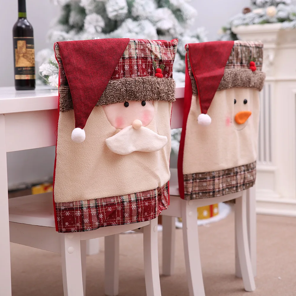 Christmas Decoration Supplies Home Decoration Chair Cover Restaurant Hotel Square Stool Decoration for The Elderly