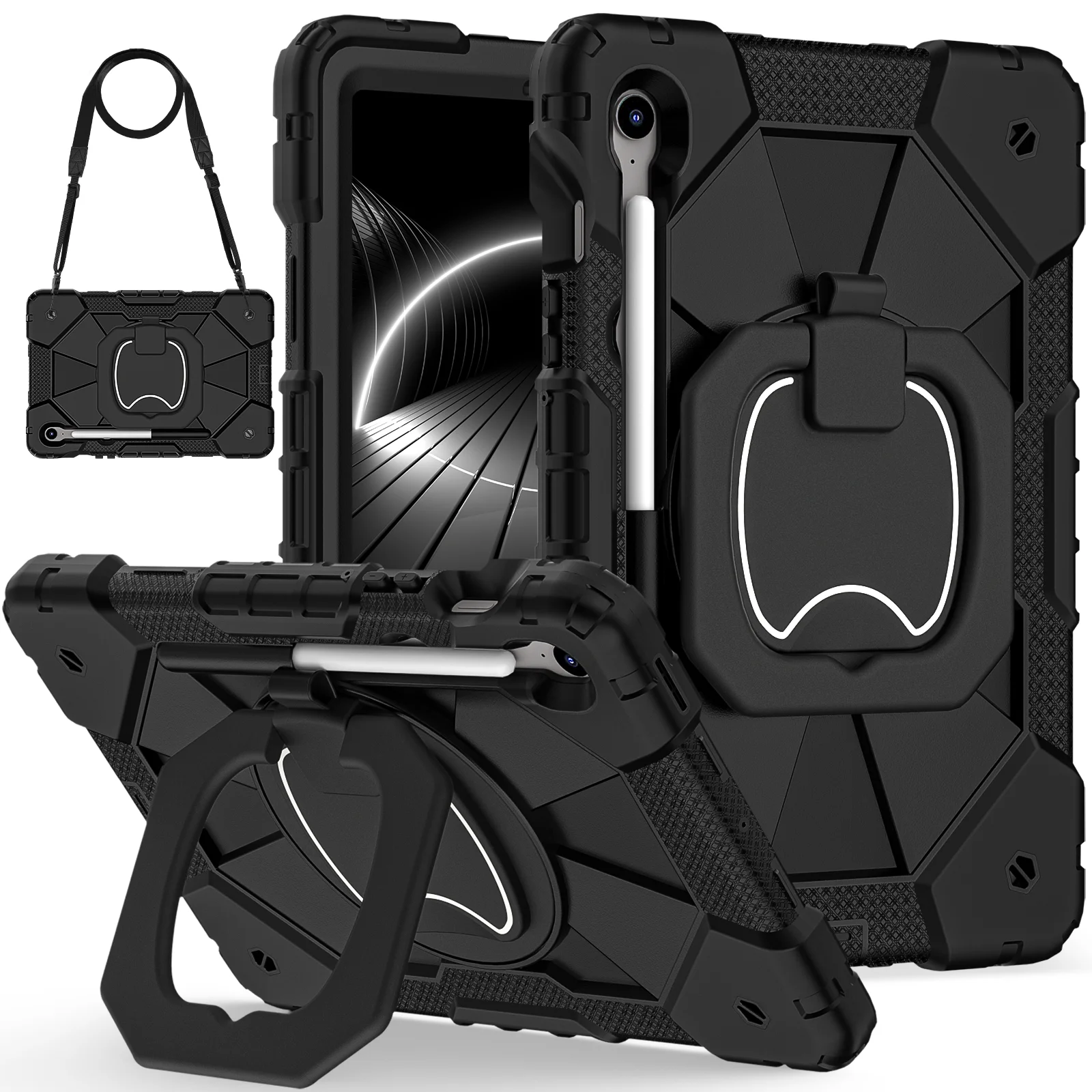 Silicone Armor Case For Samsung Galaxy Tab S9 11Inch S9fe S10fe 10.9'' S10lite 2025 Rotating Kids Stand Tablet Cover_voghion.com