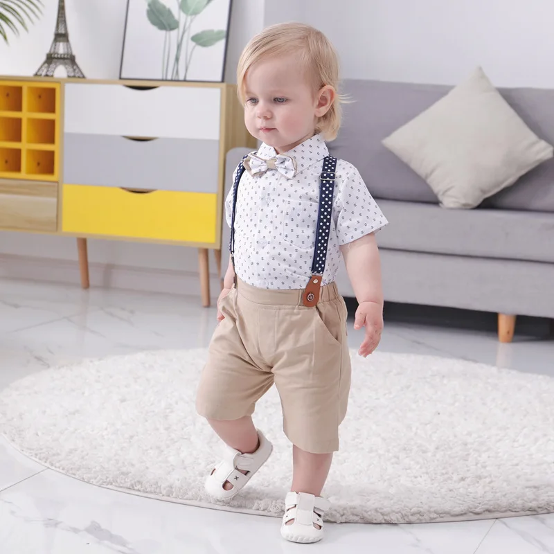 

Wholesale British-Year-Old Clothes Summer Thin Short-Sleeved Boys' Suit