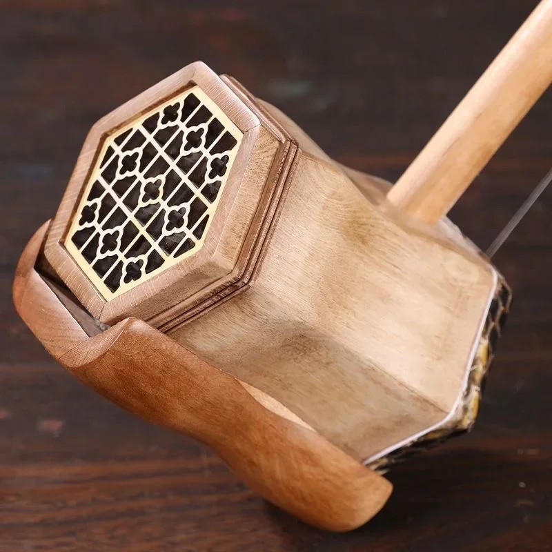 Wood Erhu Portable Chinese Traditional 2 String Musical Instruments Erhu for Beginners Urheen with Box