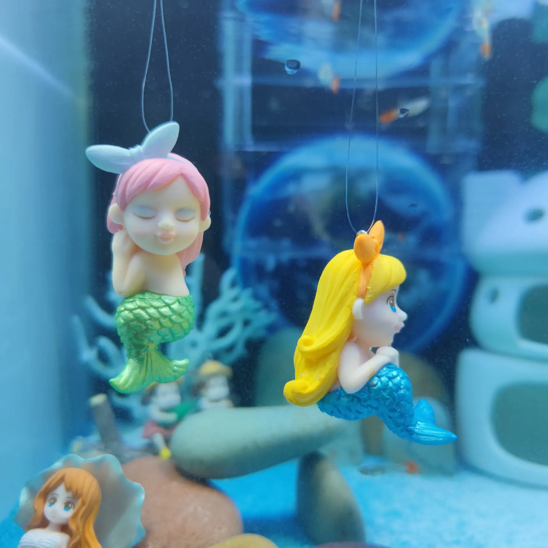 Suspended Aquarium Decoration, Fish Tank, Mermaid, Micro Landscape, Ornament, Fishbowl, Pedants for Fish Bowl, Supplies