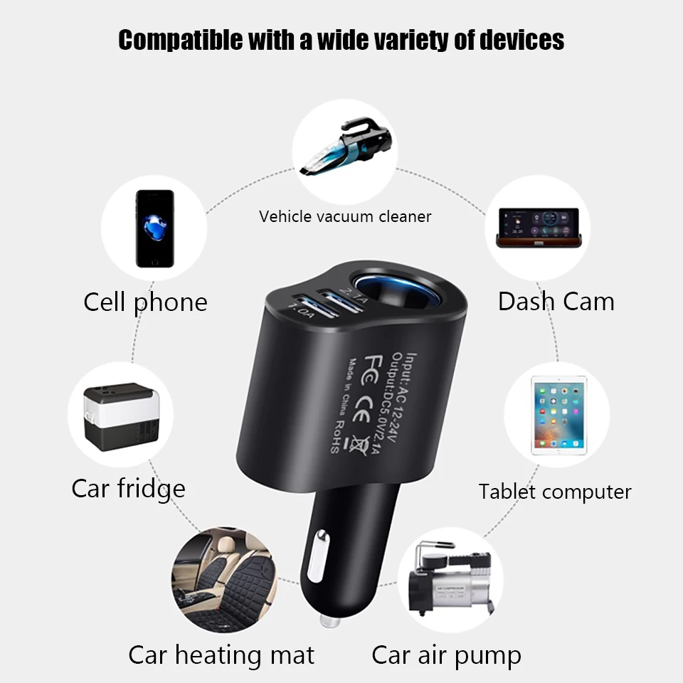 HKGK 3.1A  USB 3 in 1   3 Ʈ 12-24V         ڵ Ÿϸ