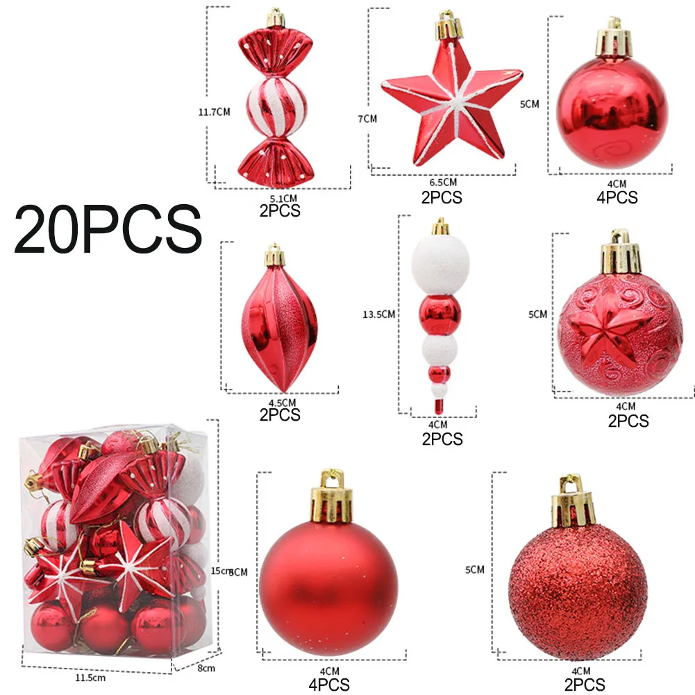 

29/20Pcs Christmas Tree Balls Hanging Pendant, Candy Cane, Pine Cone Ornament Set, Home Decoration, New Year Gift, 2022