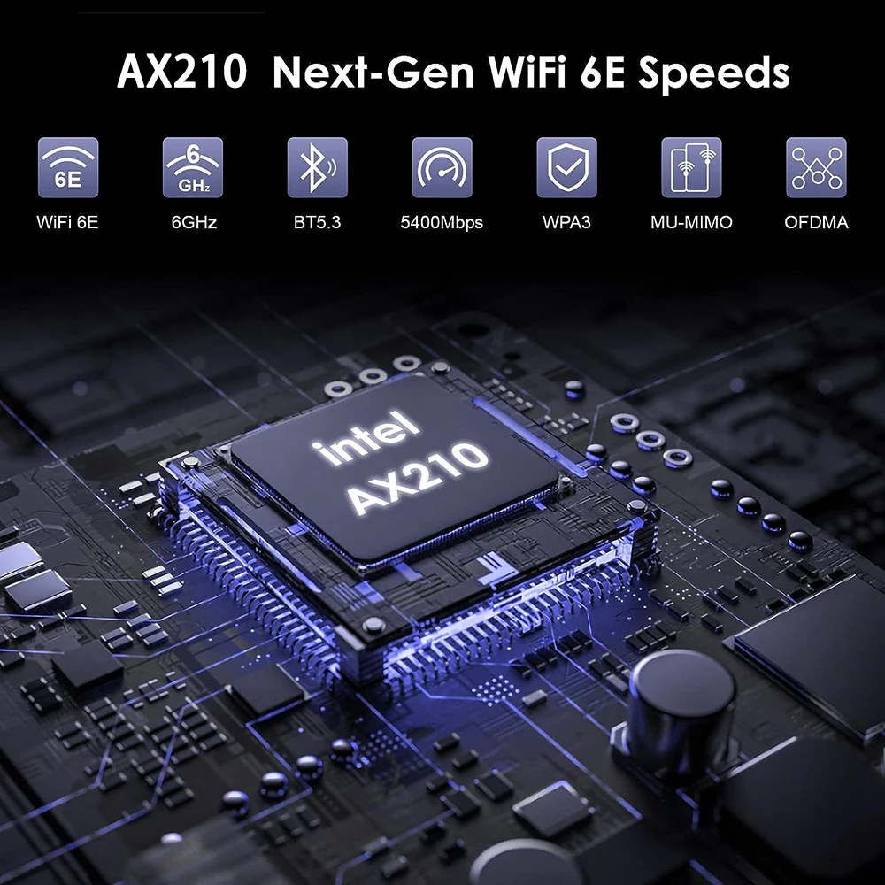 Adaptador Wi-fi sem Fio Fenvi para Desktop Placa de Rede Dissipador de Calor Antena de Alto Ganho Bluetooth 5.3 802.11ax 6e Ax210 Axe3000pro - Imagem 2