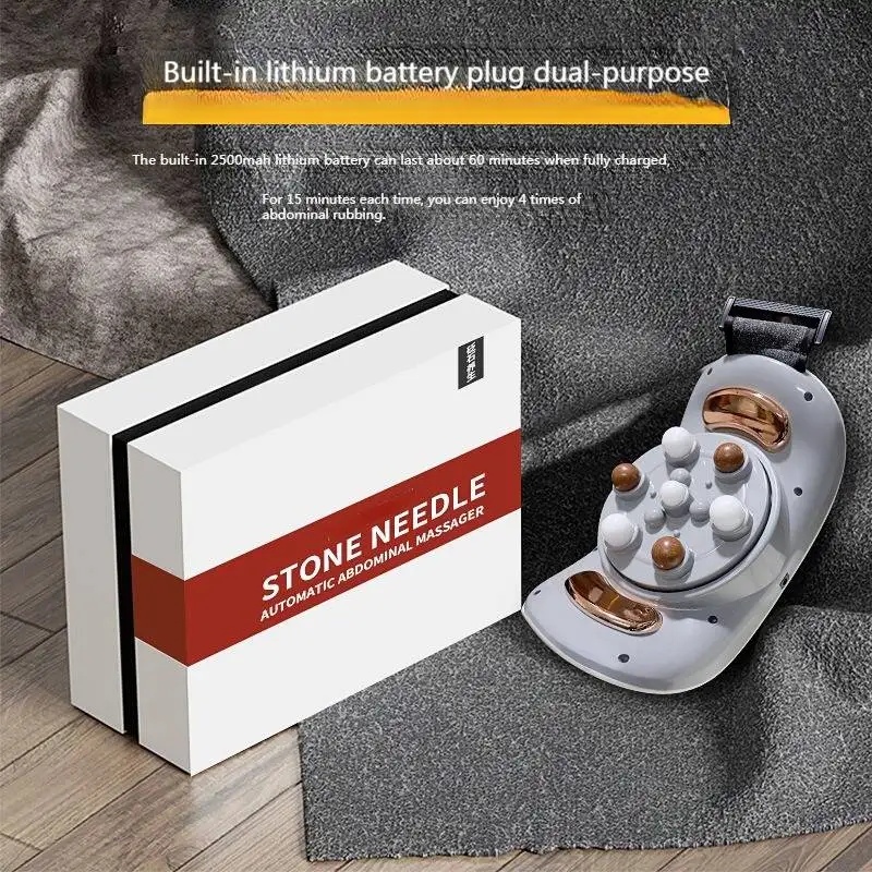 Bian Stone Reiben Bauch Instrument Bauch Elektrische Moxibustion Therapie Heiße Kompresse Massage Gürtel Automatische Bauch_voghion.com