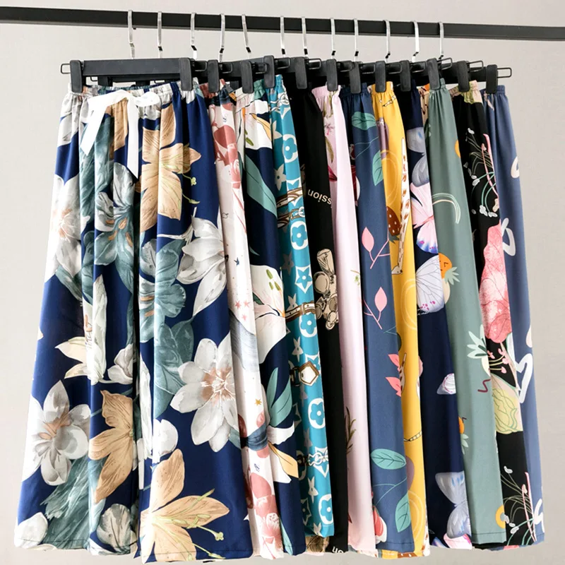 

Cartoon Pink Pajama Pants Women Spring Soft Casual Trousers Female Korean Trend Sweet Home Pants