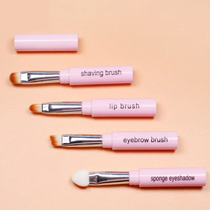 Description Picture 5 of item4 in 1 Multifunctional Detachable Makeup Brushes Set Synthetic Fiber Lip Eyeshadow Sponge Foundation Brush Portable Beauty Tools