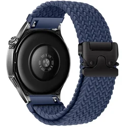 Braided Solo Loop Strap with Parachute Buckle Bracelet for 22MM Width Band (Deep blue)