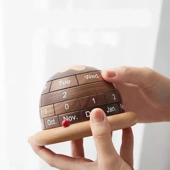 Calendario da tavolo perpetuo in legno con sistema solare Planet Space per casa e ufficio, regali unici per adulti