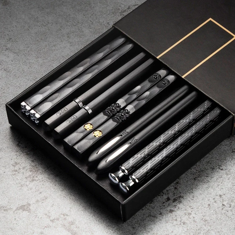 Non slip chopsticks 5Pairs Japanese Non-Slip Chopsticks Korean Home Hotel Restaurant Portable Healthy Food Stick Sushi Chopsticks
