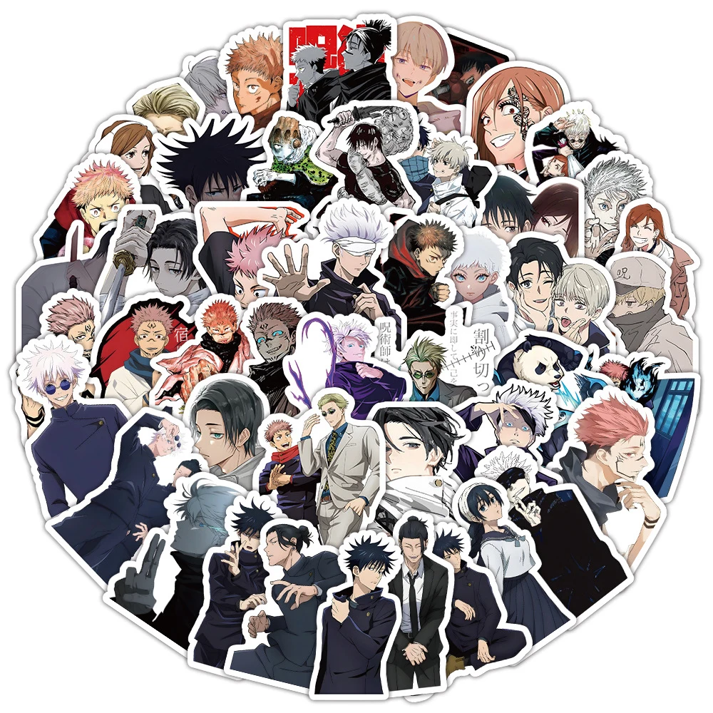 

10/30/50/100pcs Cartoon Jujutsu Kaisen Anime Stickers Decals for Kids Toys Skateboard Fridge Laptop Bike Cool Waterproof Sticker