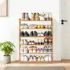 6-Tier Bamboo Wood Shoe Shelf Shoe Rack 18-24Pairs Utility Shoe Storage Organizer Shelving for Entryway Bedroom Living Room Home 4