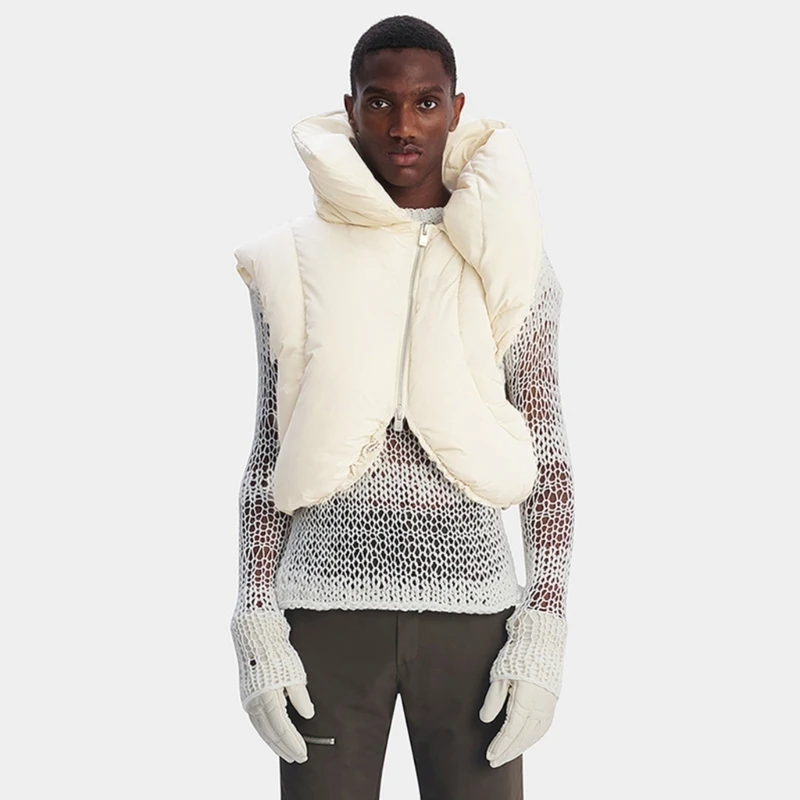 Fashionable Short Padded with Sleeveless Design Winter Coat for Women