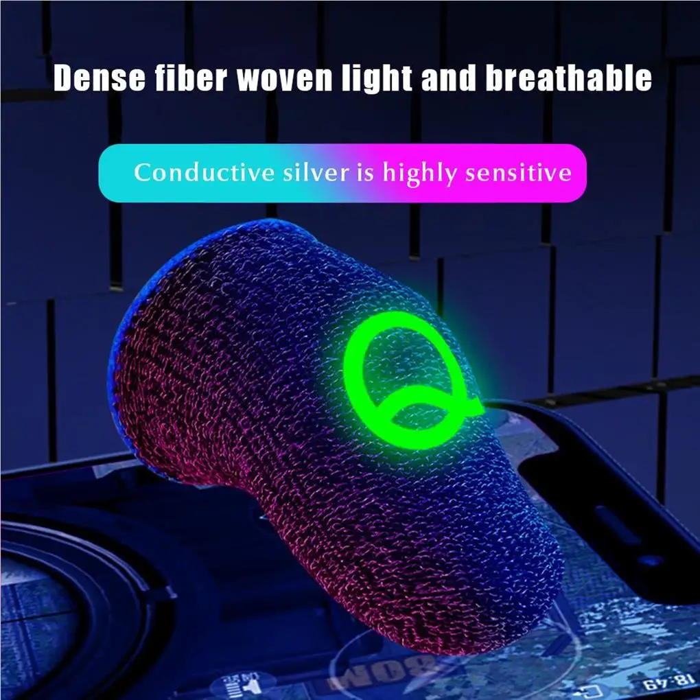 

2 Pieces Luminous Mobile Controller Fingers Cots Sensitive Game Gloves