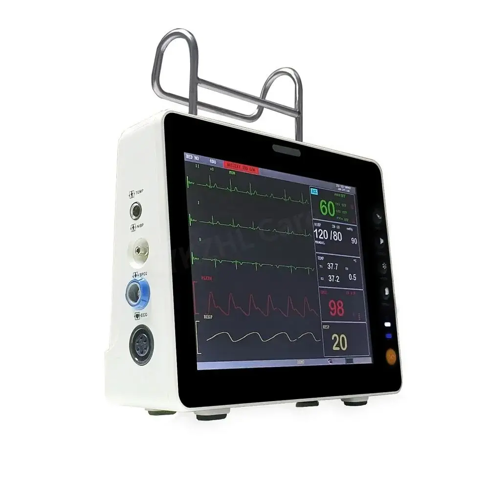 Monitor Paziente / Monitor Veterinario per Uso Umano / Uso Animale, 6 Parametri, Schermo da 8 Pollici, Portatile, Opzionale con Capnografo ETCO2 LC - immagine 2
