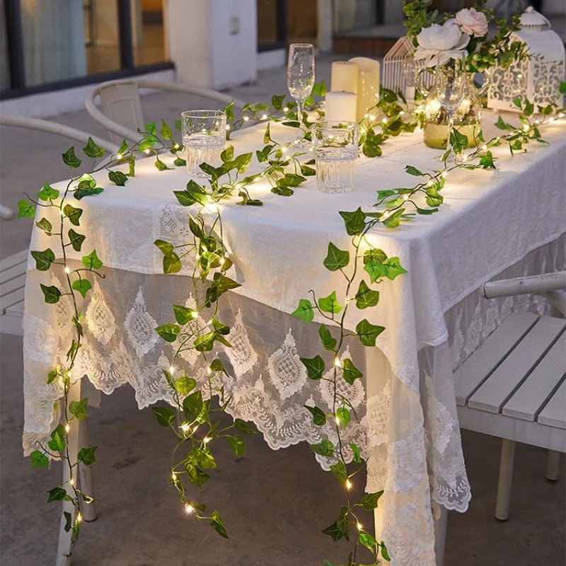 Green Leaf Fairy String Lights for Wedding and Home Decor