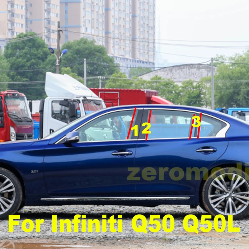 For Infiniti Q50 Q50l Car Window B C Center Pillar Sticker Black Carbon Fiber Pc Decorative Central Strip Cover Accessories Aliexpress