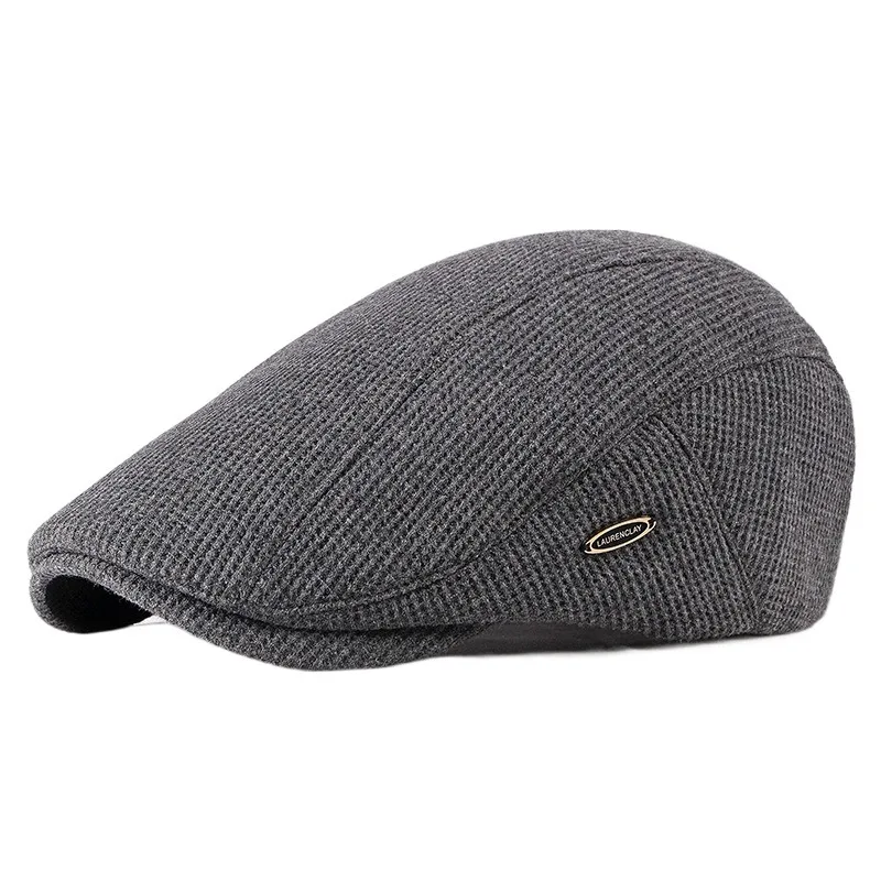 

Autumn And Winter New Korean Style Fashion Beret Women's Knitted Woolen Cap British Retro Men's Peaked Cap Light Board Simple