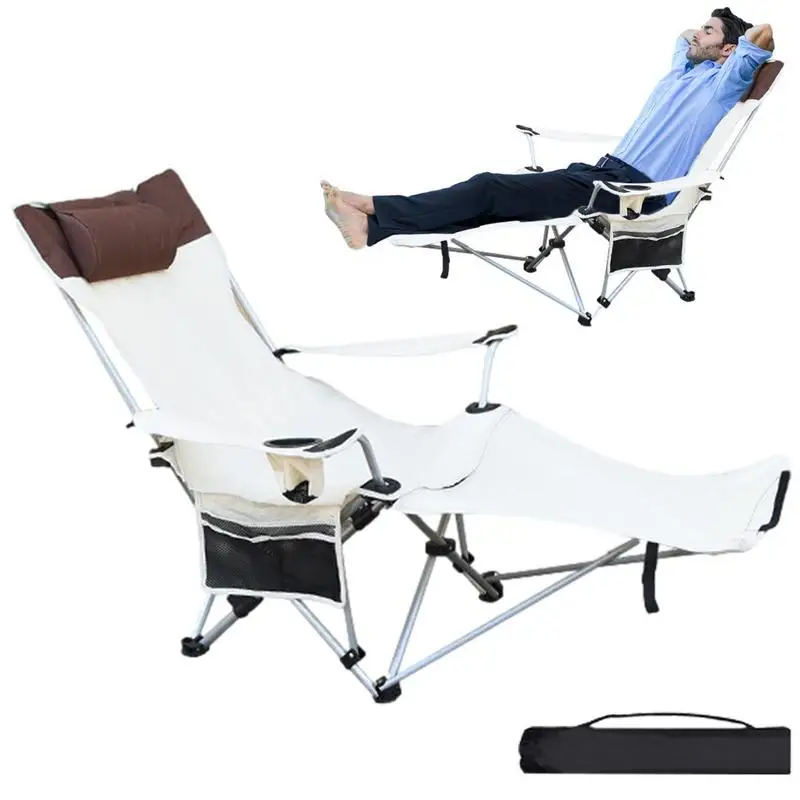 

Camping Chair With Footrest Folding Camping Reclining Chair With Footrest Oxford Cloth Comfortable Sit Chair With Armrest For