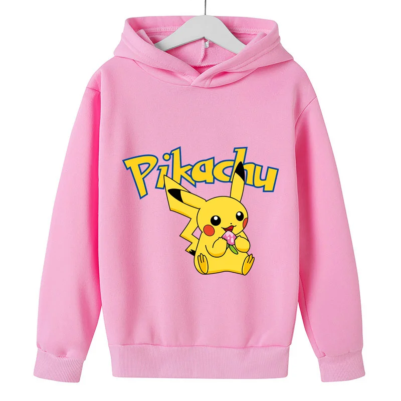 

New Cartoon Cute Manga Japanese Anime Hoodie Pokemon Children Sweatshirts Kids Pikachu Clothes Tops Boys Girls Baby Hoody