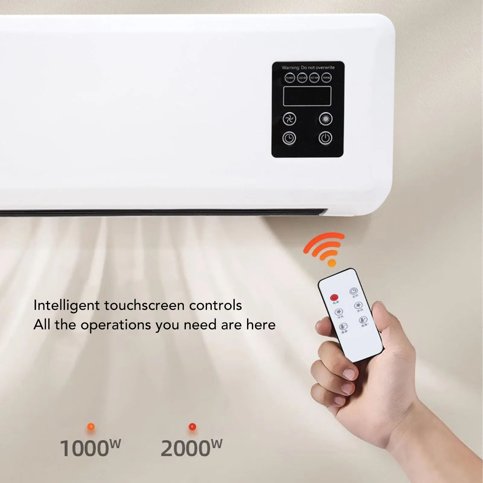 Wall Mounted Conditioner Heater Adjustable Wall Mount Portable Conditioner Fast Heating Energy Saving for Bedroom 2