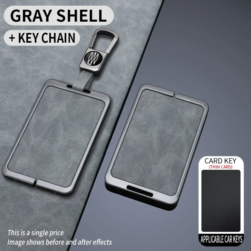 

Zinc Alloy Car Key Card Case Holder Protector Cover Key Shell for Tesla Model 3 Accessories High Quality grey Key Bag Three 2020