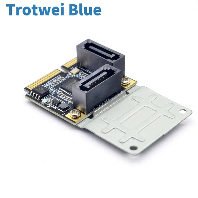 Pcie Expansion Card Add On Cards Mini PCI-E PCI Express to 2 Ports SATA 3.0 Converter SSD HDD SATA3 Controller Expansion Card SATA Multiplier
