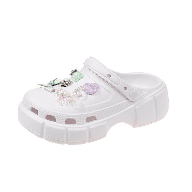 Platform Sandals  Summer Sandals  Outdoor Clogs Thick Street Beach Slides Girls Flip Flops Garden Shoes 6
