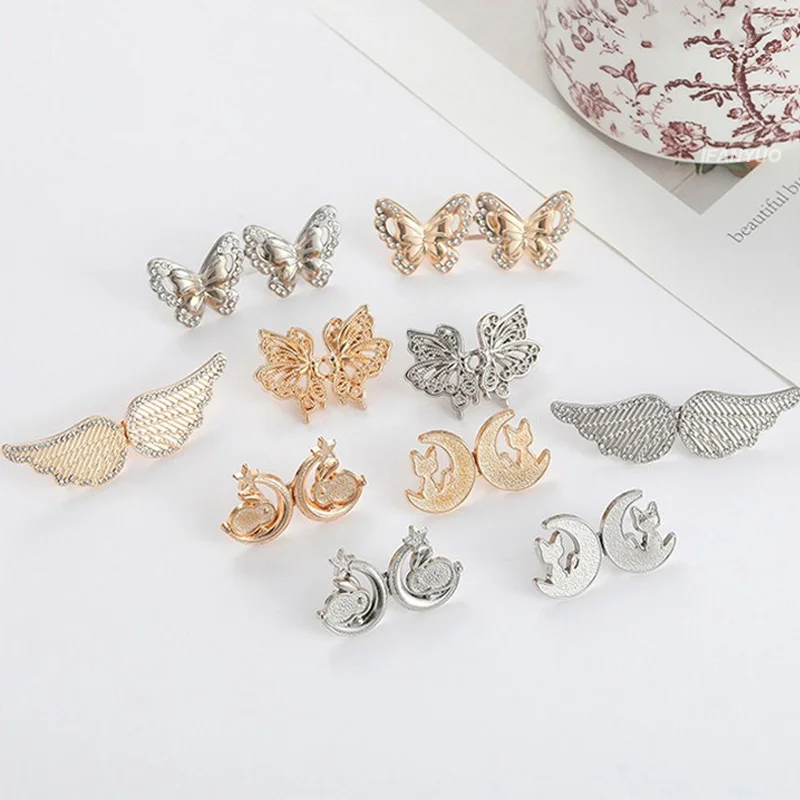 Jeans Button Adjustable Clips for Pant Skirts Waist Tightener Buckle Snap Button Adjuster Butterfly Pin Button Clothing Supplies 5