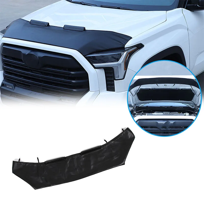 

For Toyota Tundra/Sequoia 2022+ Car Hood Sand and Stone Deflector Protection Cover Leather Exterior Modification Accessories