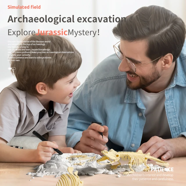 Dinosaur Fossil Excavation Kits Archaeological Dig Toy Jurassic World Dinosaur Skeleton Model Science Educational Toys for Boys 2