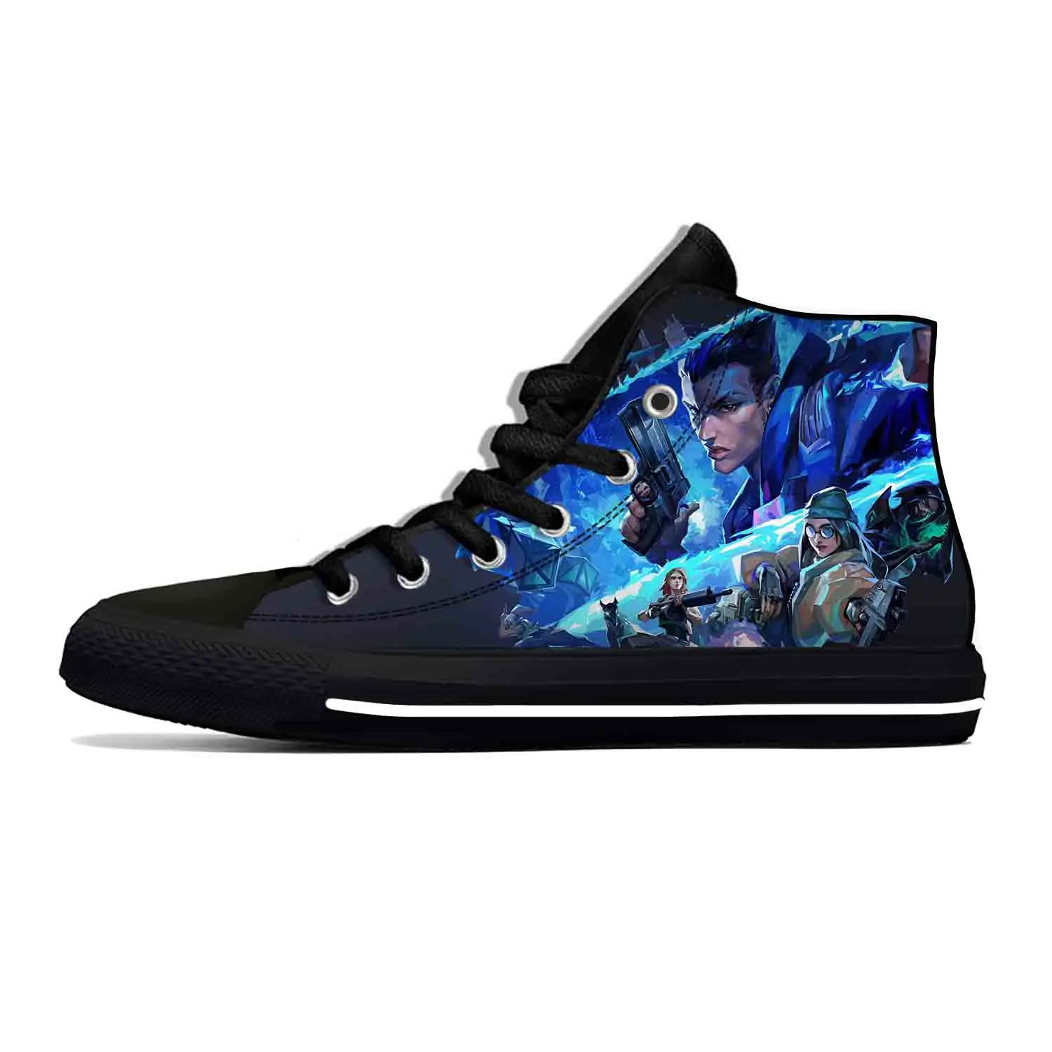 Agent Anime Manga Cartoon Game Valorant Fashion Casual Cloth Shoes High Top Lightweight Breathable 3D Print Men Women Sneakers