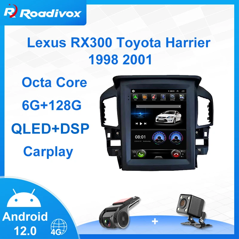 

9.7" Android 12 vertical screen Tesla Style Car Radio For Lexus RX300 Toyota Harrier 1998 2001 Carplay GPS Navigation Multimedia