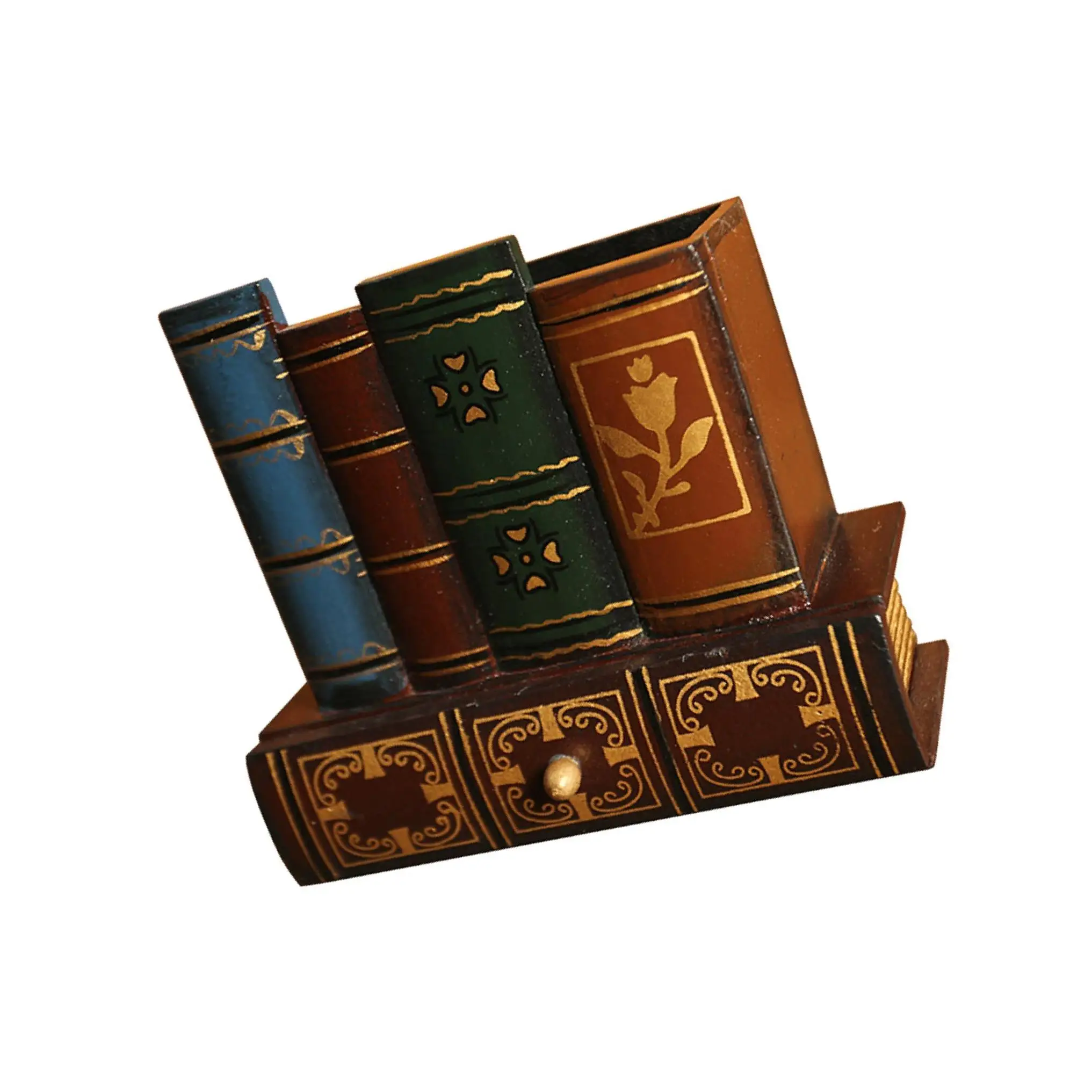 

Деревянный уникальный и изысканный винтажный книжный держатель для ручек, хорошо организованный и модный Настольный Декор