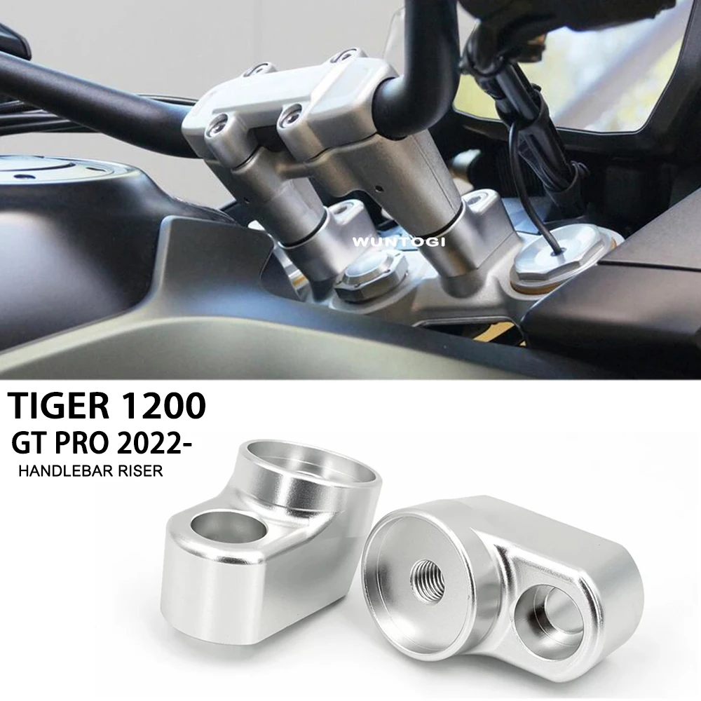 

2022 Fit For Tiger 1200GT PRO Accessories Handlebar Riser Fit For Tiger 1200GT 1200 GT Motorcycle Handlebar Riser With Offset
