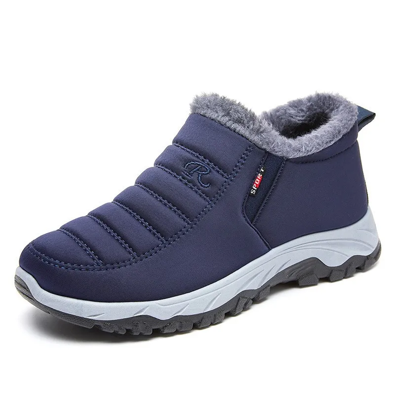 Waterproof Winter Boots for ​Men's  2025 New Plush Snow Boots ​Men's Ankle Boots Warm Black Couple Cotton Couples Platform Shoes - 5