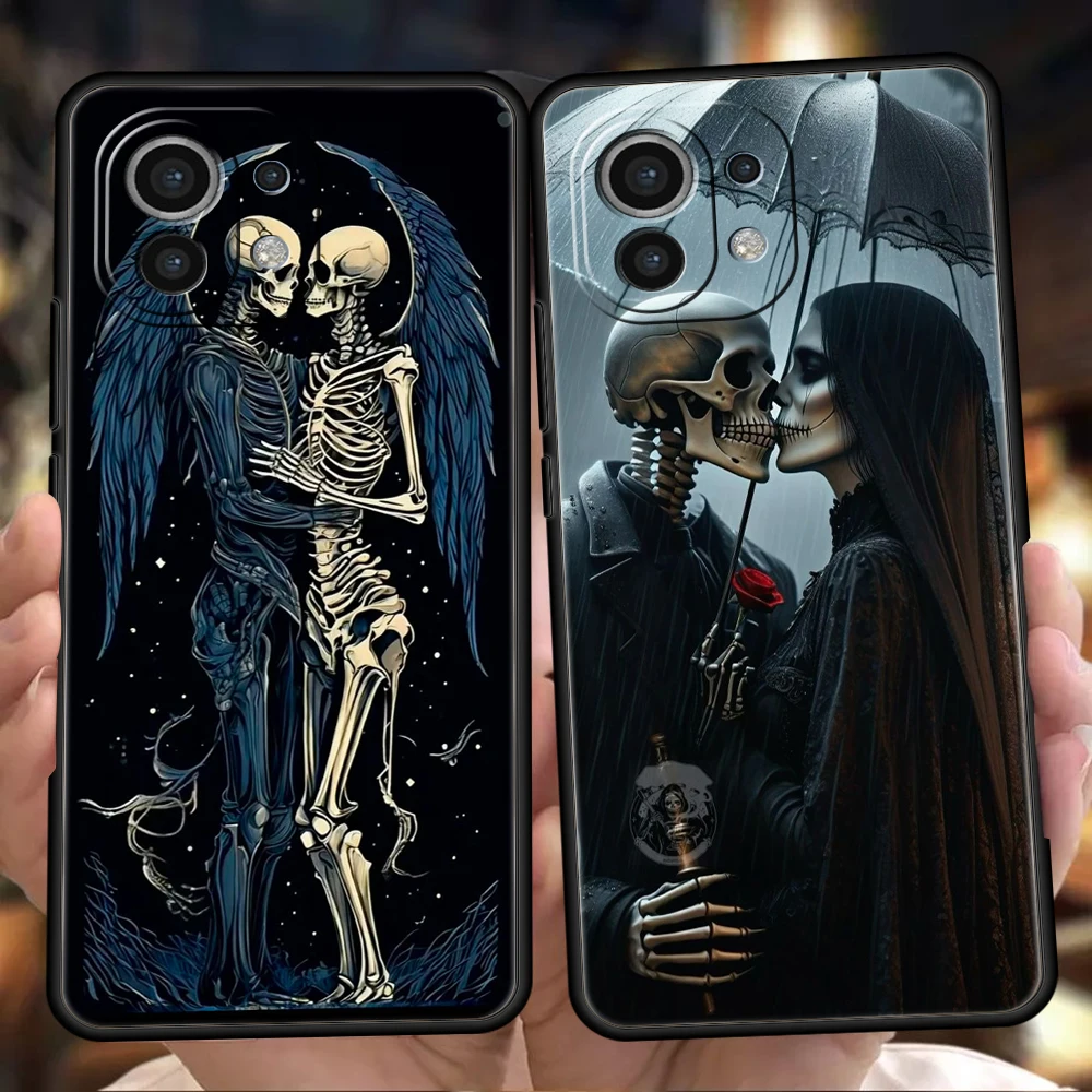 Love Skeleton Skull Shockproof Silicone Phone Case Cover