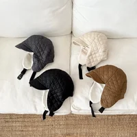 Children Hat  Autumn Winter New Boys Girls Warm Padded Earflap Cap Japanese Style Kids Quilted Trapper Hat