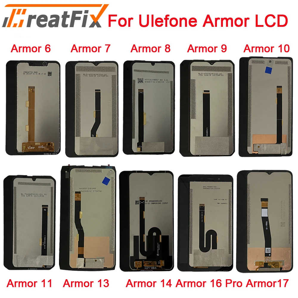 

For Ulefone Armor 6 6S 6E 7 7E Armor 8 Pro 9 9E 10 11 LCD Display Touch Screen Digitizer Assembly For Armor 13 14 16 17 Pro LCD