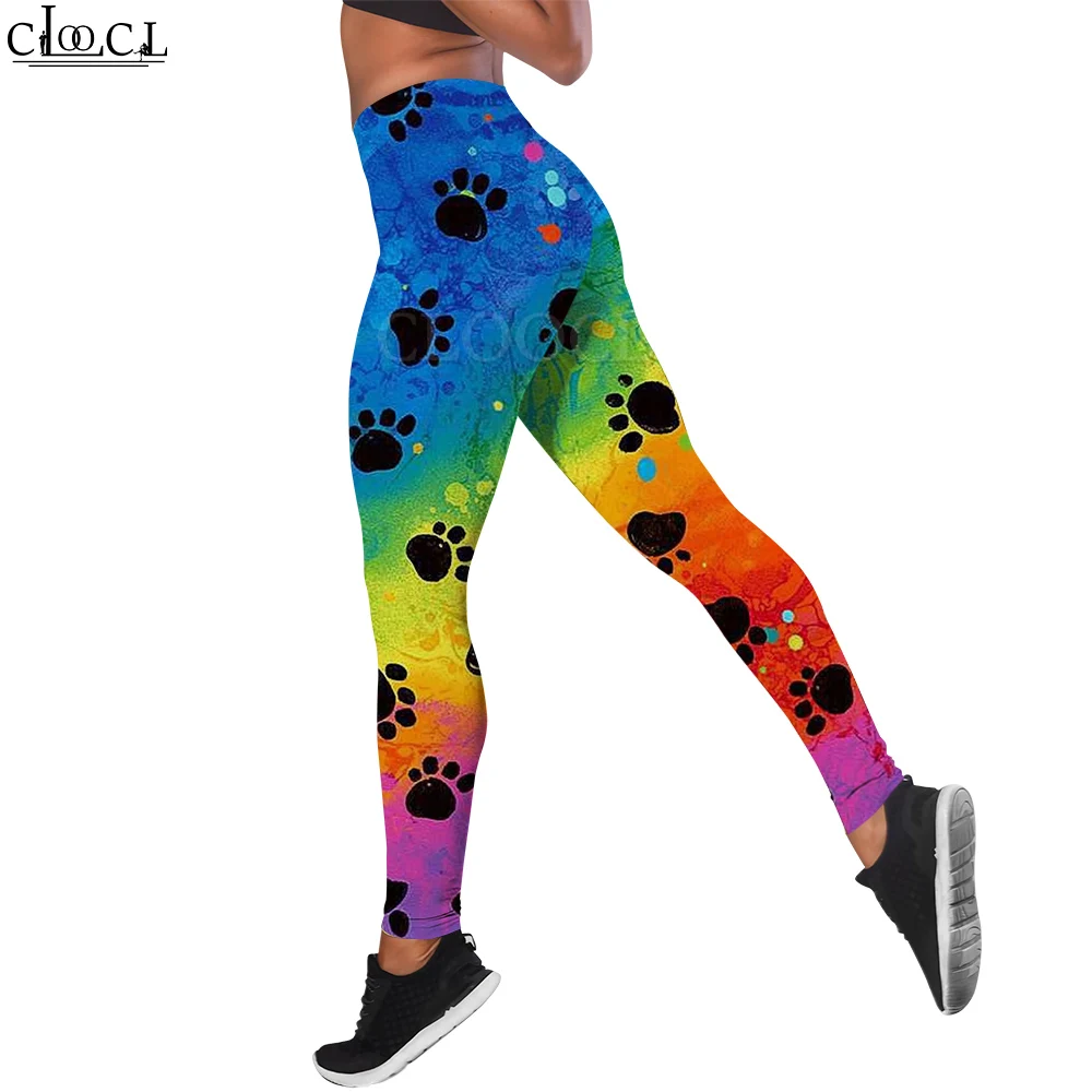 MSIEESO Paw Print Leggings Women Fitness Trousers Tight Sweat Pants Fashion Sportswear Push-Up Leggings Gym Pants Leggings